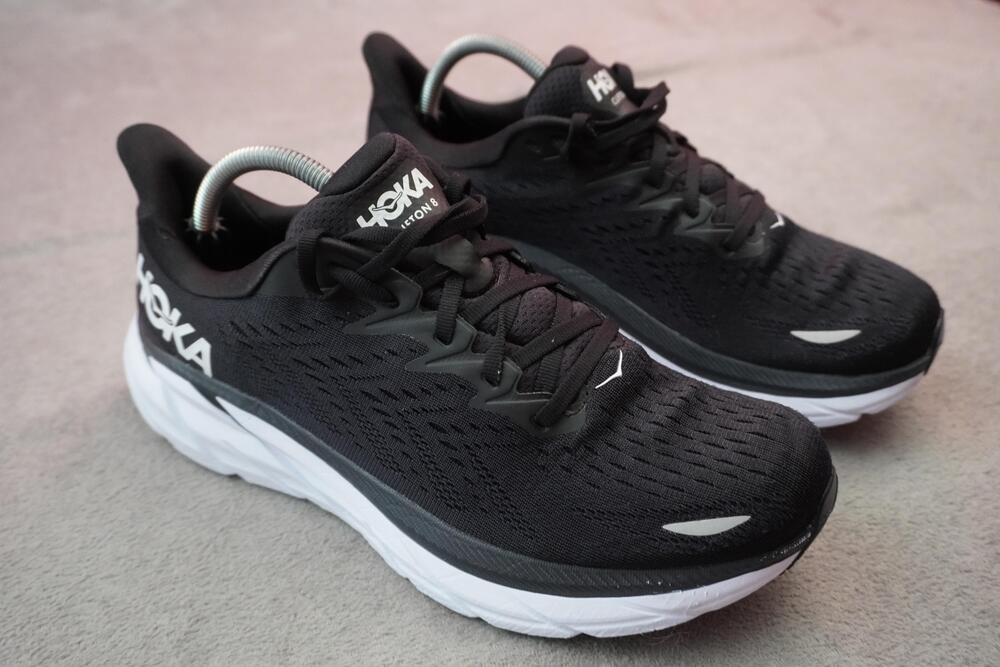 Hoka One One Clifton 8 Shoes Womens Size 10.5B Black Running Cushioned Sneakers